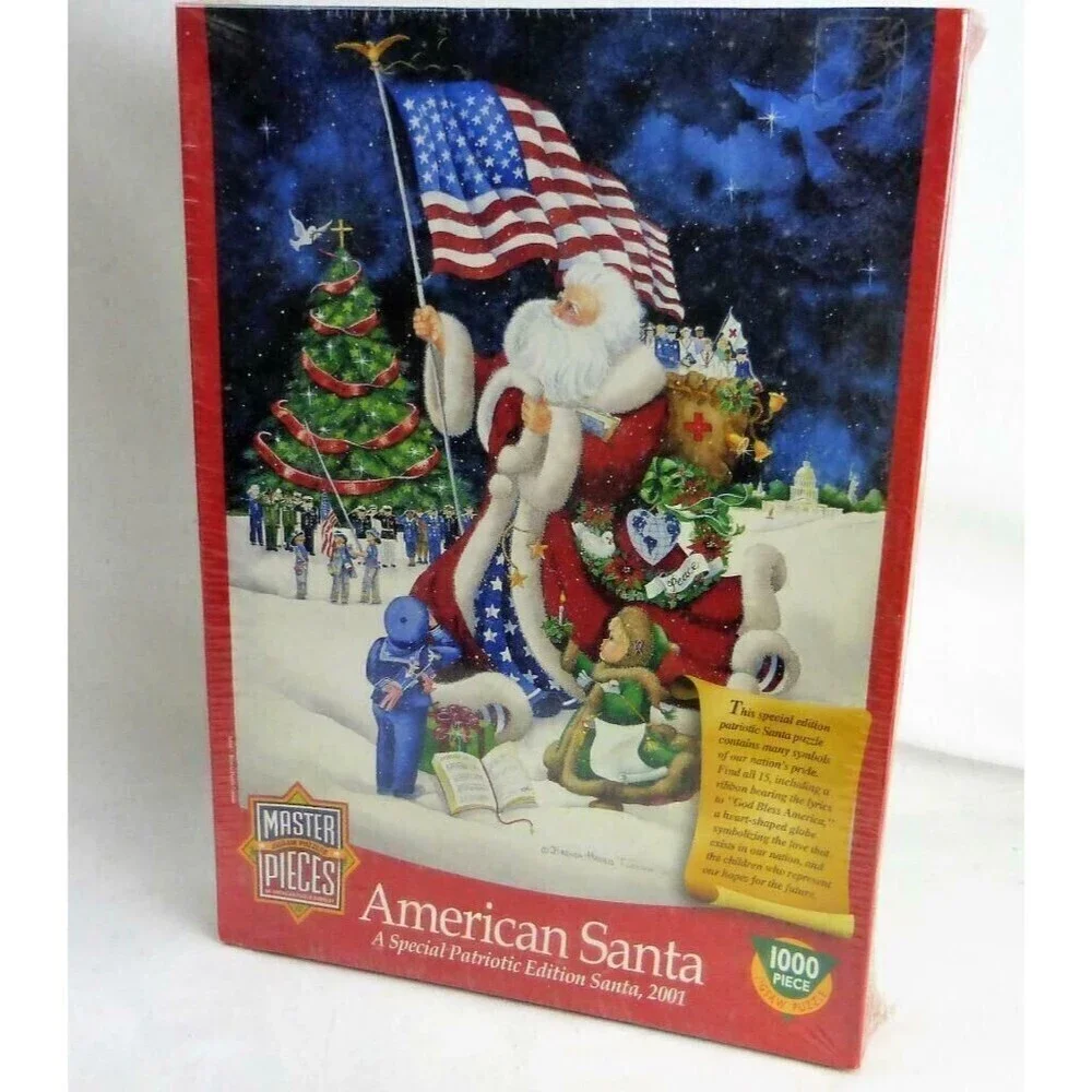 American Santa Jigsaw Puzzle 1000 Pcs Master Patriotic Symbols Christmas gift